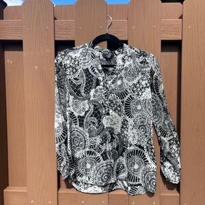 Alfani Black & White Blouse 4P